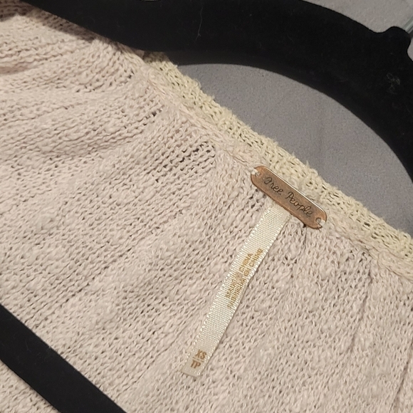 free People Knit Sweater Poncho Pullover Boho Lightweight Linen Cotton  XS - Picture 5 of 11